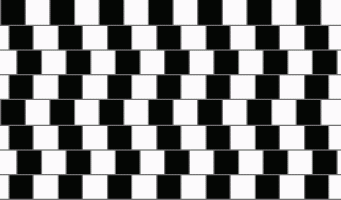 Line Illusion - black and white squares bending lines