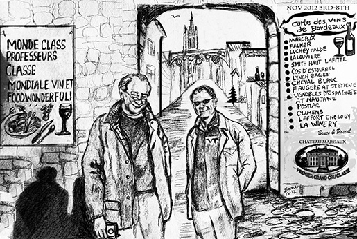 Enology Notes 164 Figure 3 - A drawing of Bruce Zoecklain and Professor Duran by Diane Canney of Sunset Hills Vineyards